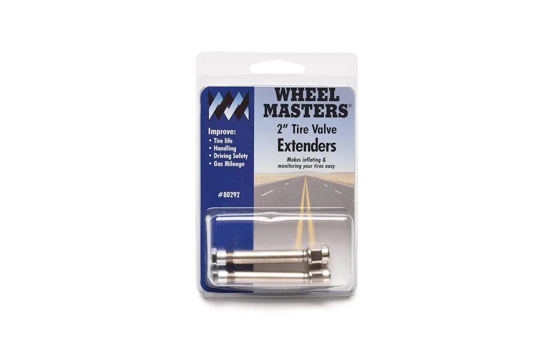 80292 – WHEELMASTER Valve Stem Extension, 2 Inch Straight With Valve Stem Cap Set Of 2